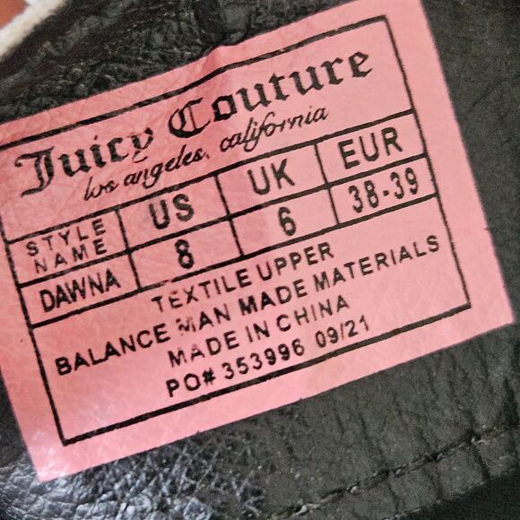 Juicy Couture Dawna Platform Slide Sandal Black White Double Strap Women Size 8 - Picture 7 of 11